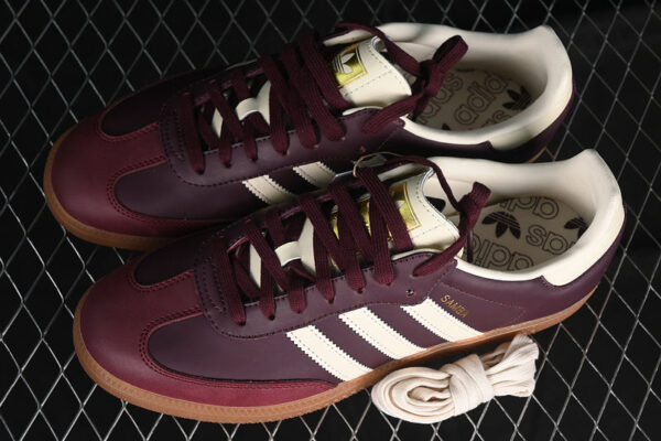 ADIDAS SAMBA MAROON/CREAM WHITE/GOLD METALLIC - immagine 3