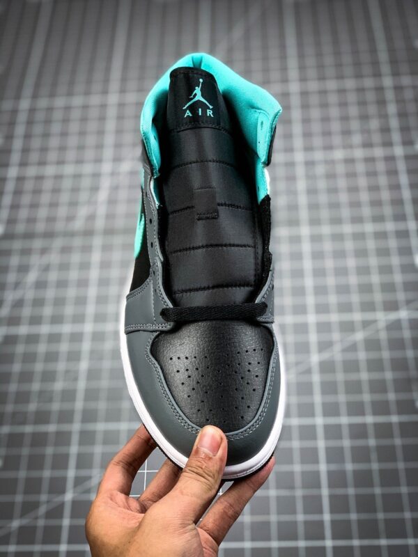 AIR JORDAN 1 MID GREY/AQUA BLUE/WHITE - immagine 3