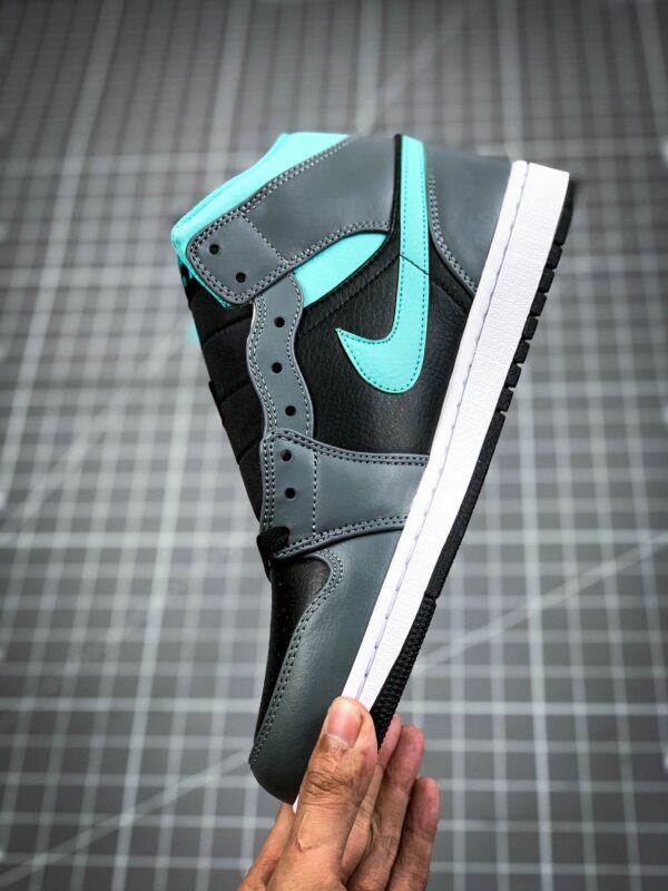 AIR JORDAN 1 MID GREY/AQUA BLUE/WHITE - immagine 4