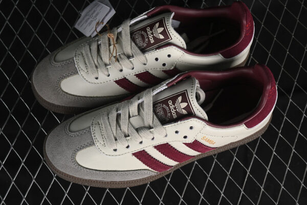 ADIDAS SAMBA OG PUTTY GREY/MAROON/GOLD METALLIC - immagine 3