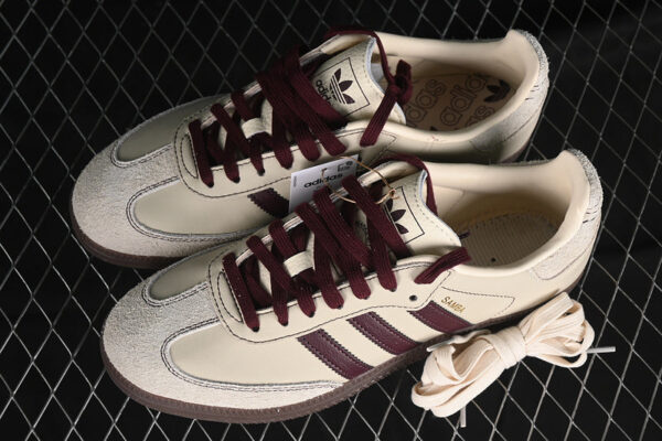 ADIDAS SAMBA OG WONDER WHITE/MAROON/PUTTY GREY - immagine 3