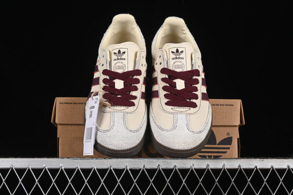 ADIDAS SAMBA OG WONDER WHITE/MAROON/PUTTY GREY - immagine 4