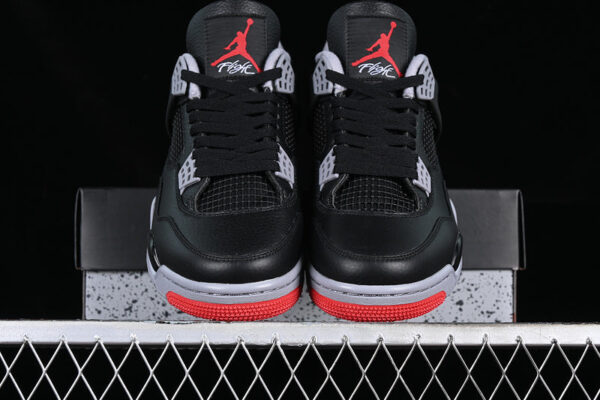 AIR JORDAN 4 RETRO BRED REIMAGINED WHITE/BLACK/GREY/RED - immagine 6