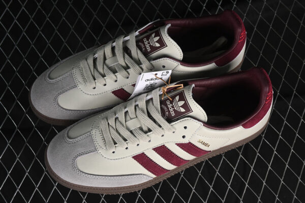 ADIDAS SAMBA OG PUTTY GREY/MAROON/GOLD METALLIC - immagine 3