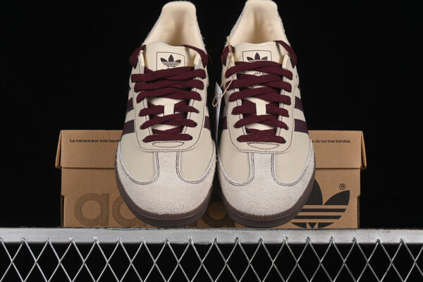 ADIDAS SAMBA OG WONDER WHITE/MAROON/PUTTY GREY - immagine 4