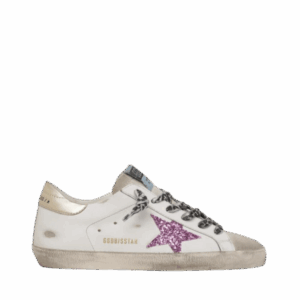 Golden Goose Super-Star con glitter e linguetta dorata sul tallone