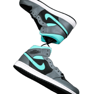 AIR JORDAN 1 MID GREY/AQUA BLUE/WHITE