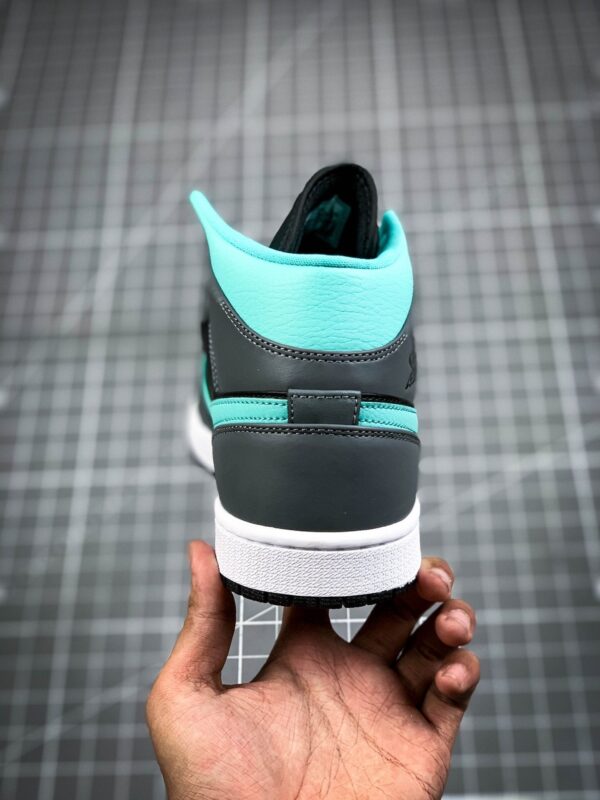 AIR JORDAN 1 MID GREY/AQUA BLUE/WHITE - immagine 6