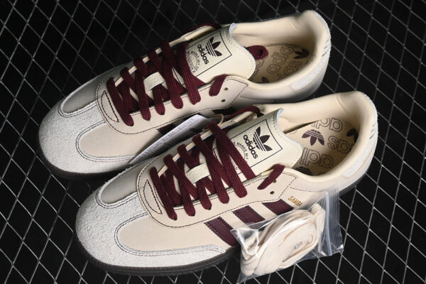 ADIDAS SAMBA WONDER WHITE/MAROON/PUTTY GREY - immagine 3