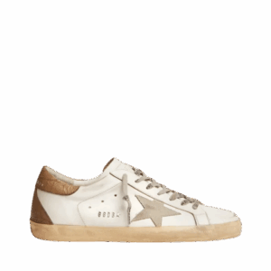 Golden Goose Super-Star con linguetta sul tallone in pelle screpolata color cachi