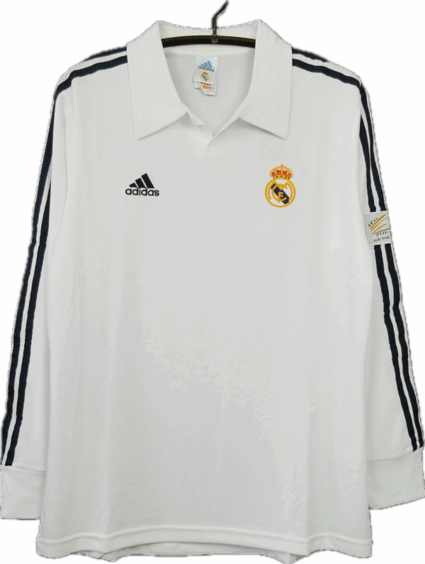 Real Madrid 01/02 Home Manica Lunga Retrò