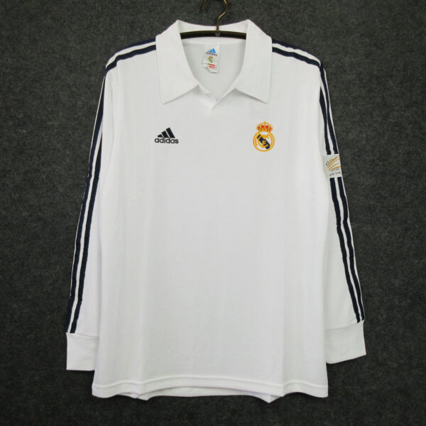 Real Madrid 01/02 Home Manica Lunga Retrò - immagine 4