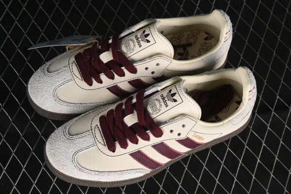 ADIDAS SAMBA OG WONDER WHITE/MAROON/PUTTY GREY - immagine 3
