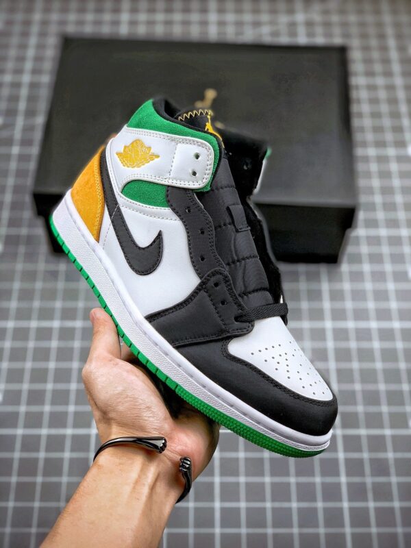 AIR JORDAN 1 MID SE OAKLAND WHITE/LASER ORANGE/BLACK/LUCKY GREEN - immagine 2