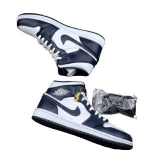 AIR JORDAN 1 MID WHITE/METALLIC GOLD-OBSIDIAN