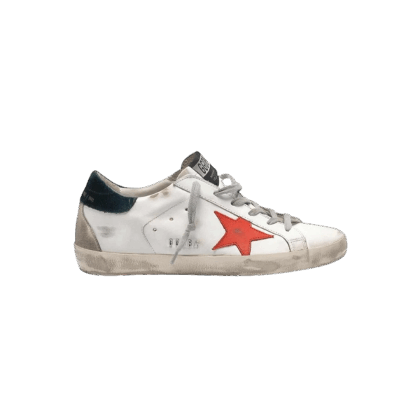 Golden Goose Super-Star con scritta GGDB in metallo stella rossa