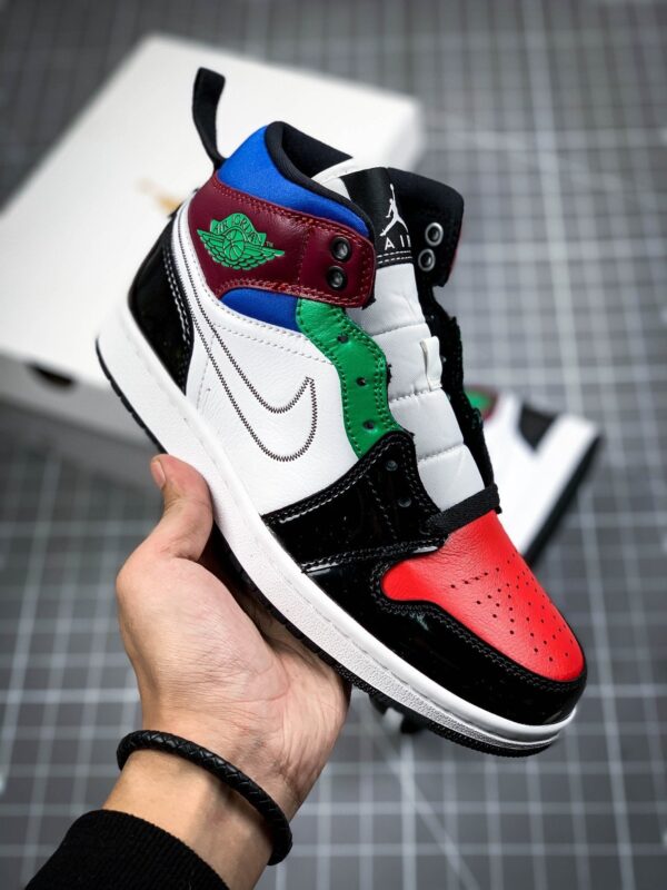 AIR JORDAN 1 MID SE BLACK/WHITE/MULTI-COLOR - immagine 2